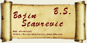 Bojin Stavrević vizit kartica